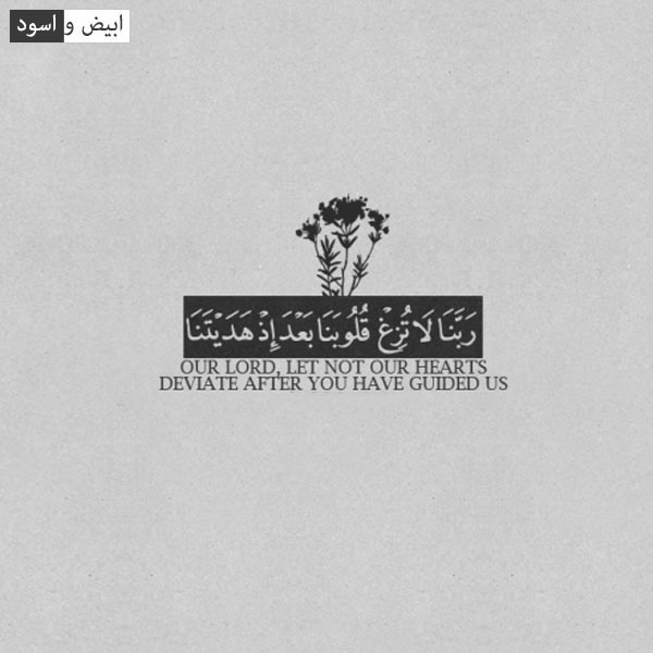 ابيض و اسود رَبَّنَا لَا تُزِغ قُلُوبَنَا بَعدَ إِذْ هَدَيتَنَا