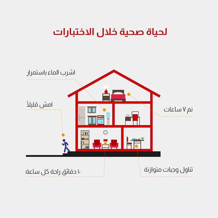 لحياة صحية خلال الاختبارات